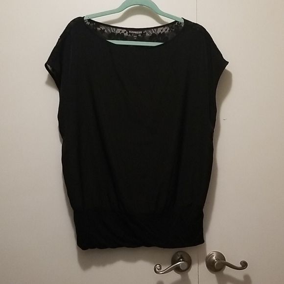 Express Sz Large cap sleeve blouse with lace back - Picture 1 of 6